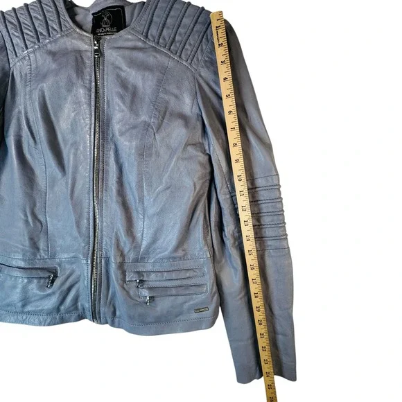 Rino & Pelle Abigail Leather Jacket Women's 40 Lavender Moto Zip‎ Lambskin READ